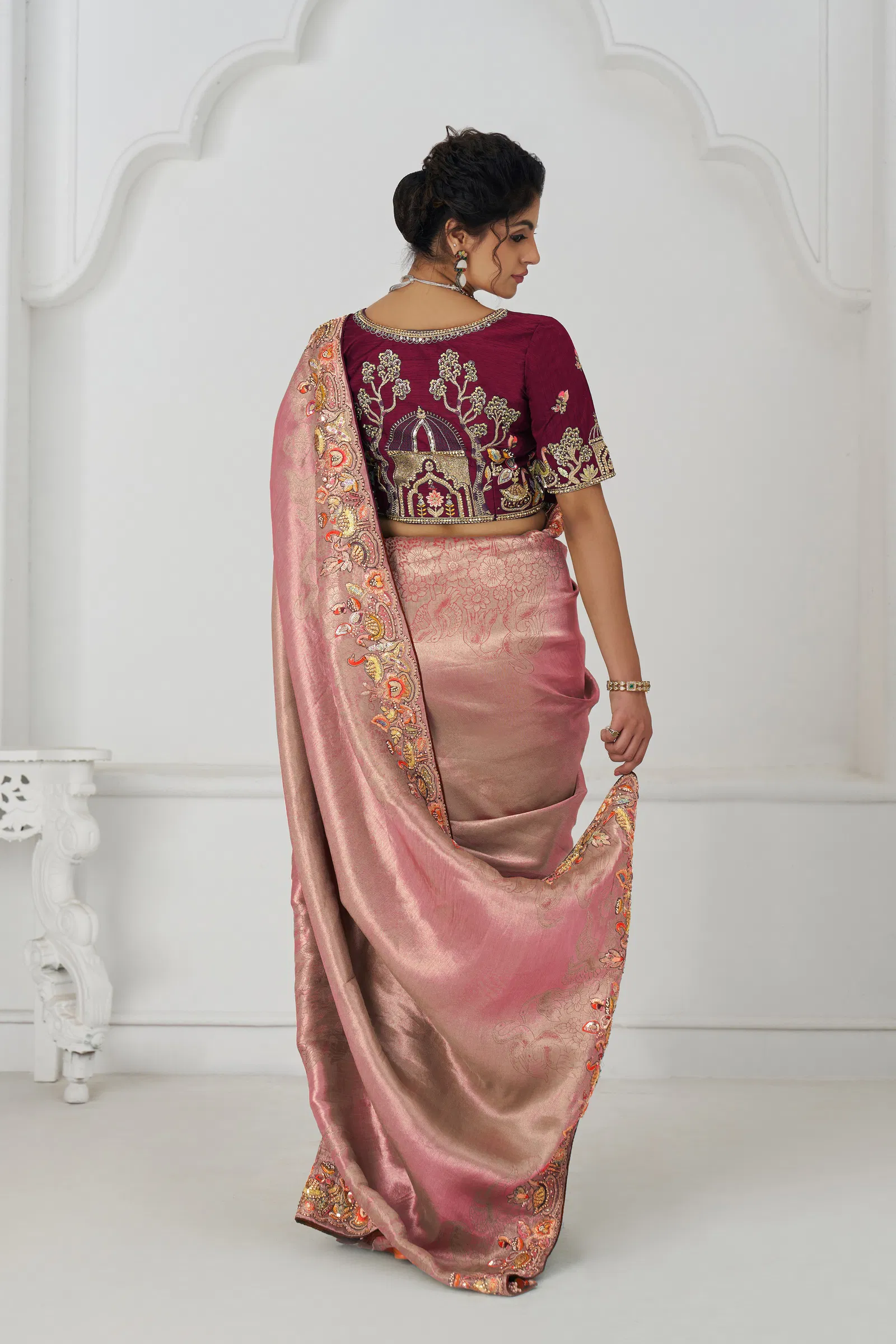 Kf  111 Pink Color Pure Dola Viscouse Silk Saree Online Wholesale